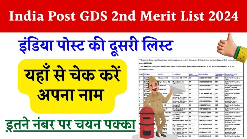 India Post GDS 2nd Merit List : इंडिया पोस्ट की दूसरी लिस्ट यहाँ से चेक करें, डायरेक्ट लिंक