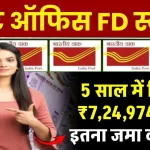 Post Office TD Scheme: 5 साल में मिलेंगे ₹7,24,974 रुपये इतना जमा करने पर