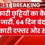 Holiday Calender 2025: सरकारी छुट्टियों का कैलेंडर हुआ जारी, 64 दिन बंद रहेंगे सरकारी दफ्तर और स्कूल