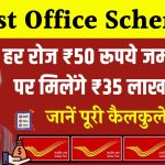 Post Office Scheme: हर रोज ₹50 रूपये जमा करने पर मिलेंगे ₹35 लाख रूपये, इतने साल बाद ?