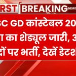 SSC GD कांस्टेबल 2025 परीक्षा की शेड्यूल जारी, 39481 पदों के लिए शुरू होंगे एग्जाम, देखें डेटशीट