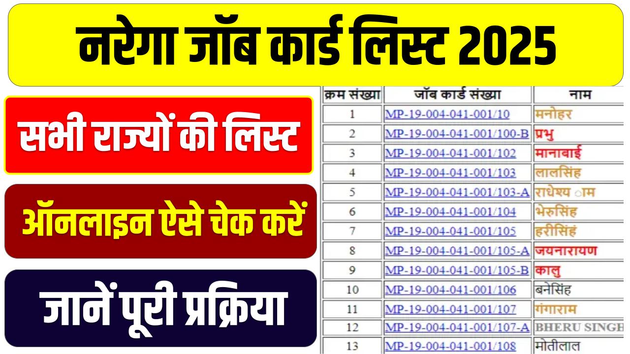 नरेगा जॉब कार्ड लिस्ट 2025 ऑनलाइन ऐसे चेक करें Nrega job card list @Nrega.nic.in