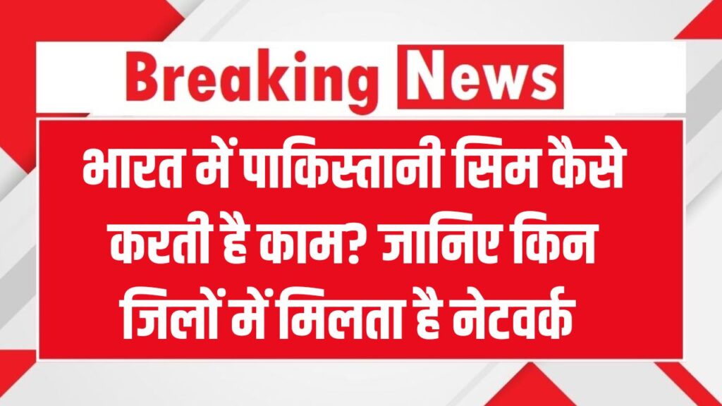 भारत में पाकिस्तानी सिम कैसे करती है काम? जानिए किन जिलों में मिलता है नेटवर्क और क्यों है ये बड़ा खतरा