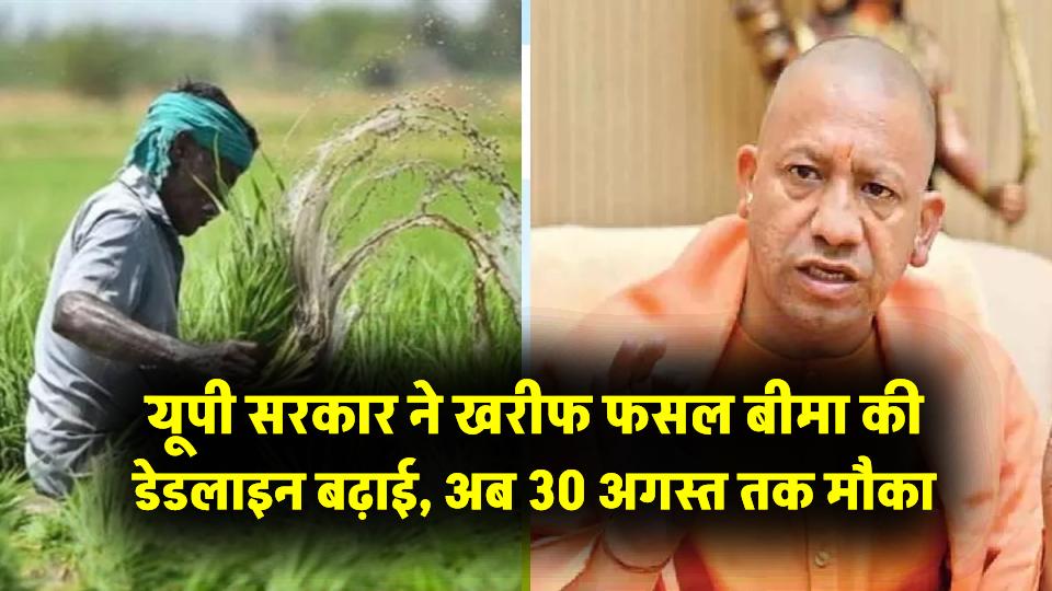 किसानों को बड़ी राहत! यूपी सरकार ने खरीफ फसल बीमा की डेडलाइन बढ़ाई, अब 30 अगस्त तक मौका